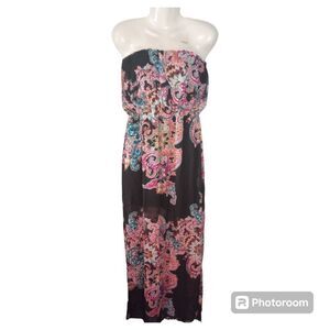 Express sleeveless floral print maxi dress with split in front and she…